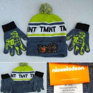 Nickelodeon ninja turtles beanie and gloves set (OSFM)